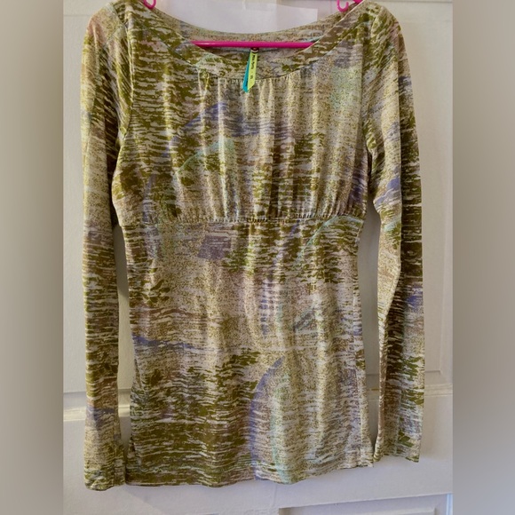 Free People artsy mustard/khaki/colorful Babydoll Tunic/Mini oversized M - Picture 5 of 8